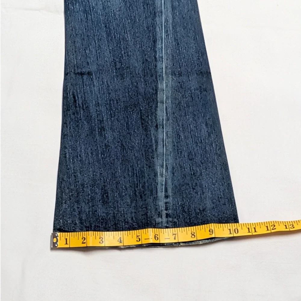 True Religion Joey Super T Distressed Flare Jeans Blue Denim Women's 28